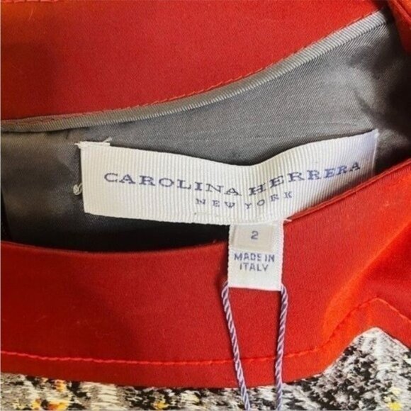 Carolina Herrera Sleeveless Tweed Sheath Dress Black/White/Grey Size 2 Elegant - Picture 8 of 16